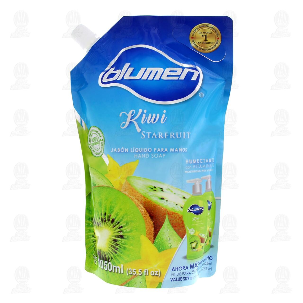 Jabón Líquido Blumen Kiwi Starfruit para Manos, 1050 ml.