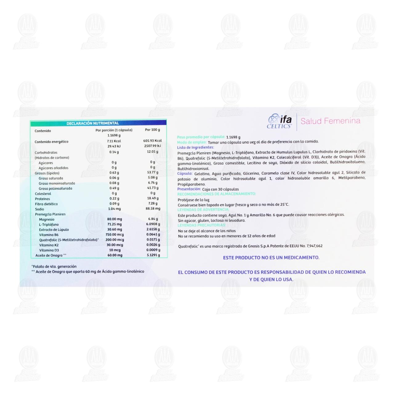 Pleniren 551 mg, 30 C&aacute;psulas. image number 2