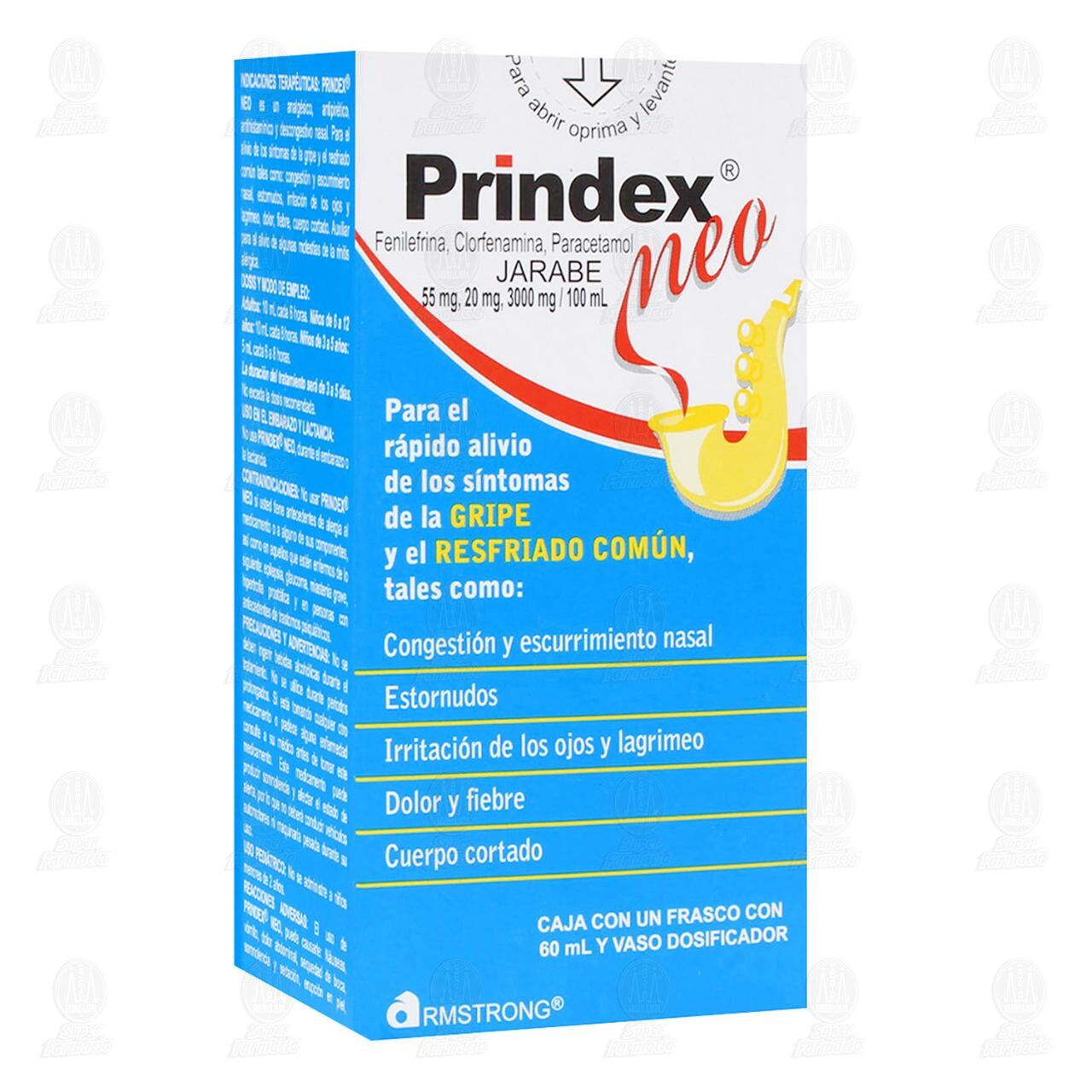 Prindex Neo 55mg/20mg/3000mg/100ml Jarabe, 60 ml.