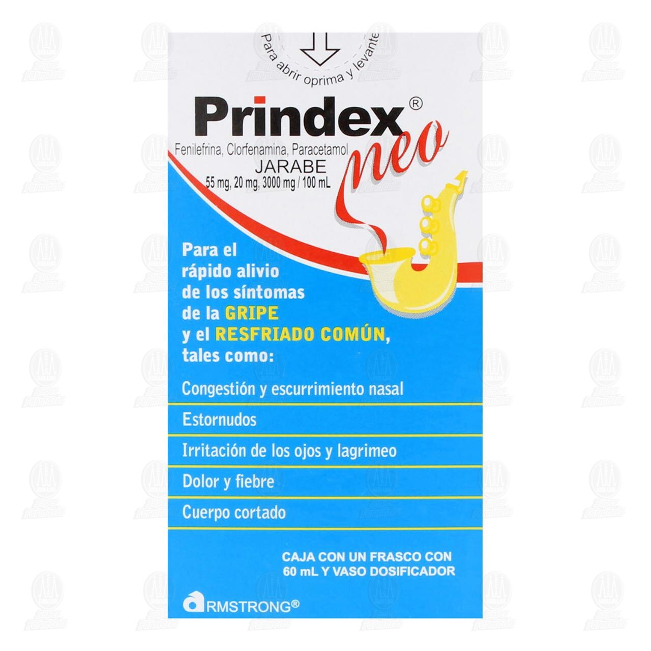 Prindex Neo 55mg/20mg/3000mg/100ml Jarabe, 60 ml. image number 1