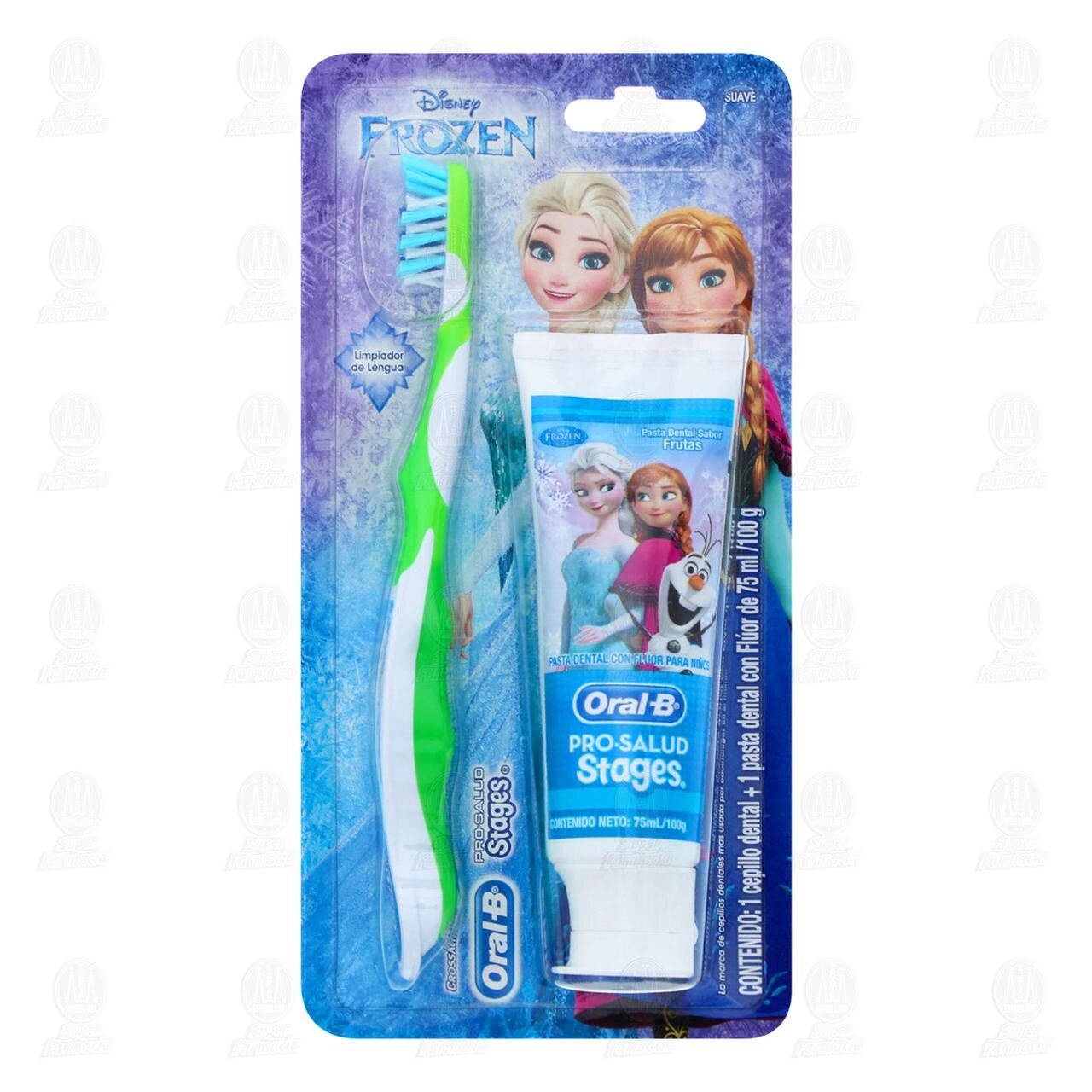Pack Dental Pasta Oral-B Stages Frozen con Flúor 75 ml + Cepillo, 2 pzas.