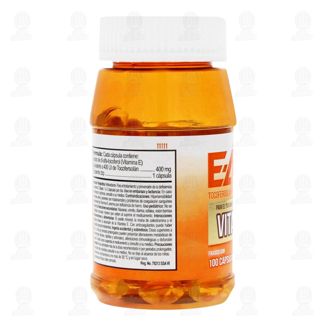 Vitamina E-400, 100 Cápsulas Gelcaps. image number 4