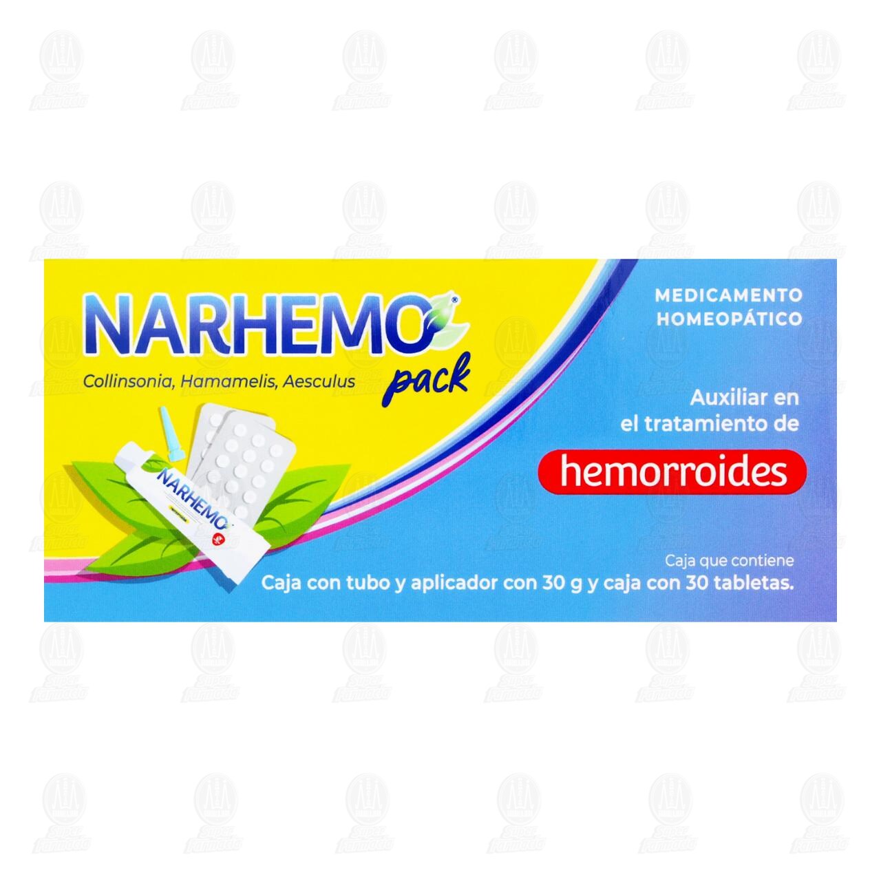 Pack Narhemo Ungüento 30 gr + 30 Tabletas. image number 1
