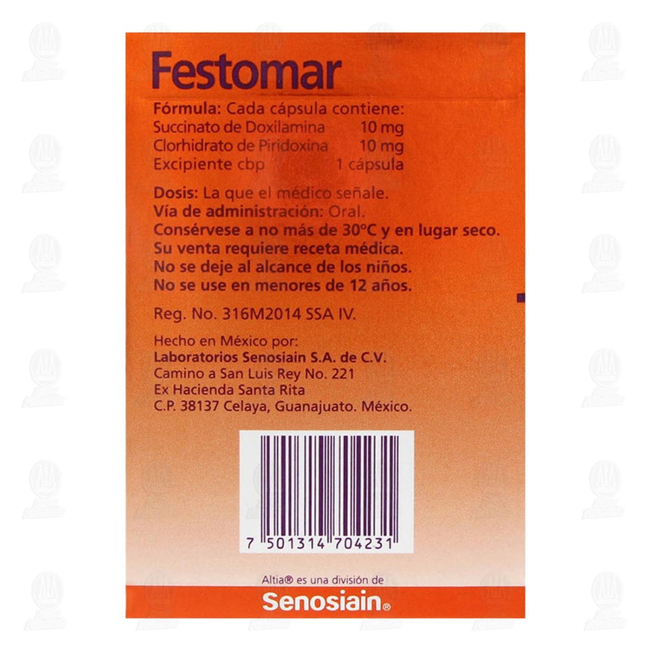 Festomar 10mg/10mg, 30 C&aacute;psulas. image number 2