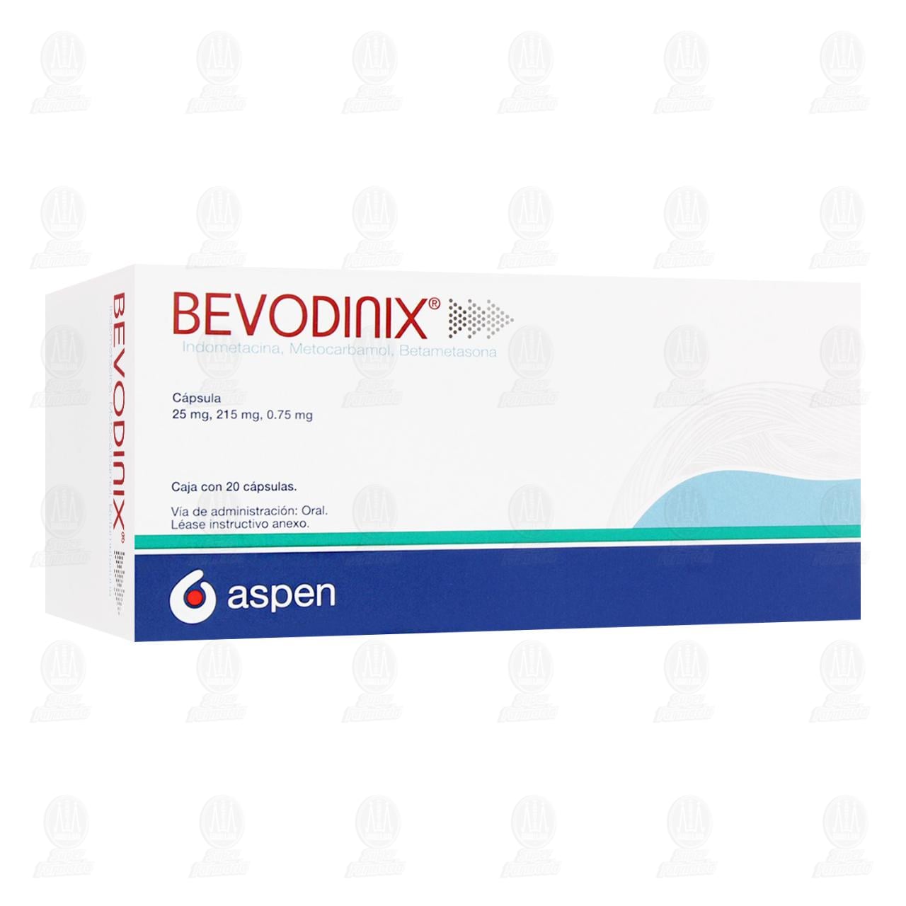 Bevodinix 25mg/215mg/0.75mg, 20 C&aacute;psulas. image number 0