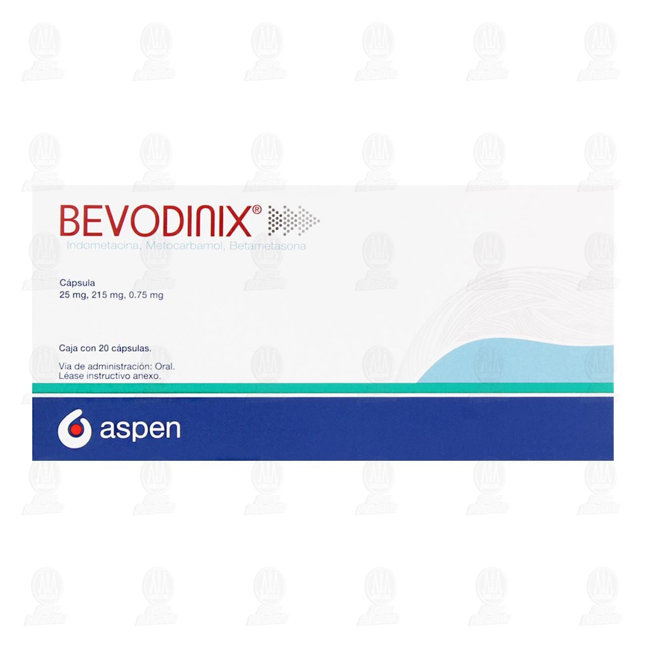 Bevodinix 25mg/215mg/0.75mg, 20 C&aacute;psulas. image number 1