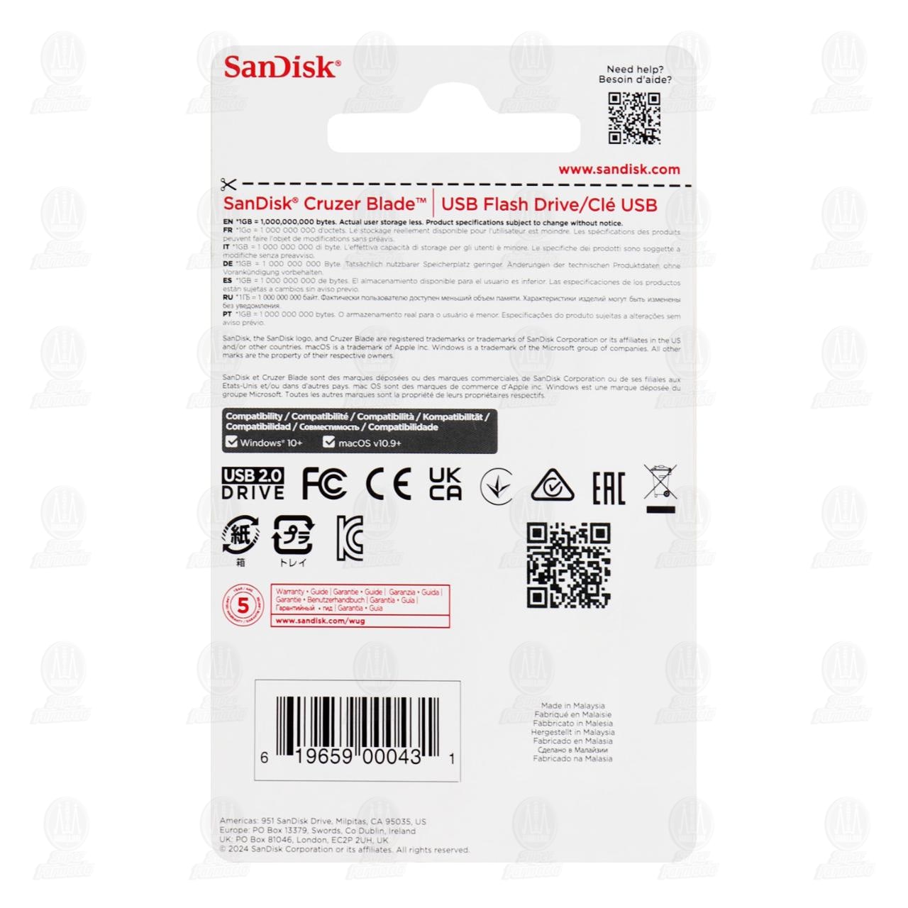 Memoria USB SanDisk Cruzer Blade 16 GB, 1 pz. image number 1