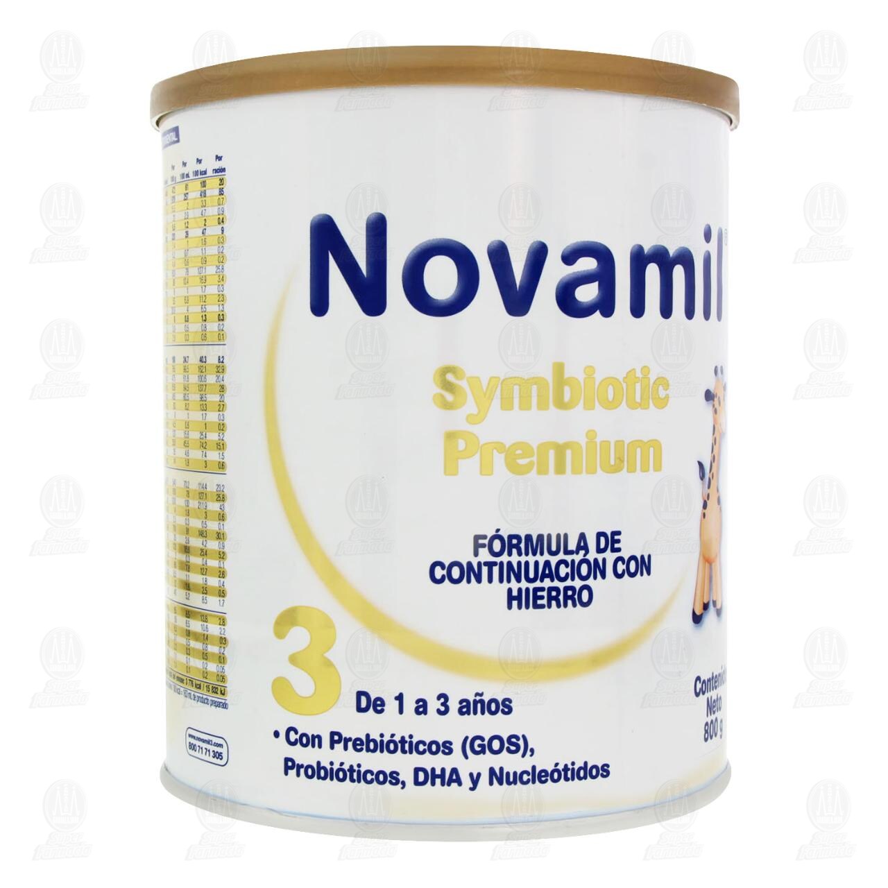F&oacute;rmula L&aacute;ctea Novamil Symbiotic Premium Etapa 3 en Polvo (Edad 1-3 A&ntilde;os), 800 gr.