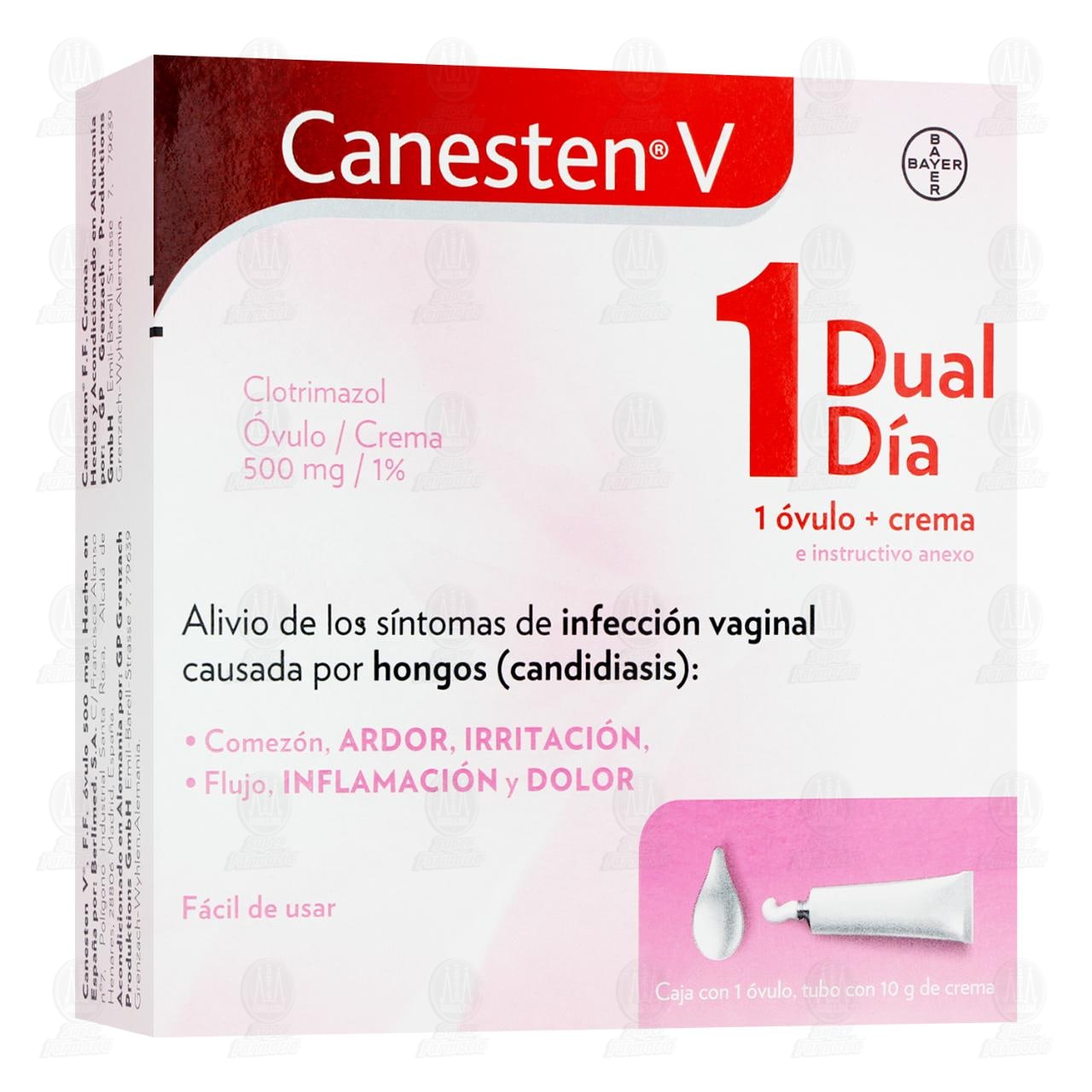 Canesten V Dual 1 D&iacute;a, 1 &Oacute;vulo y Crema.