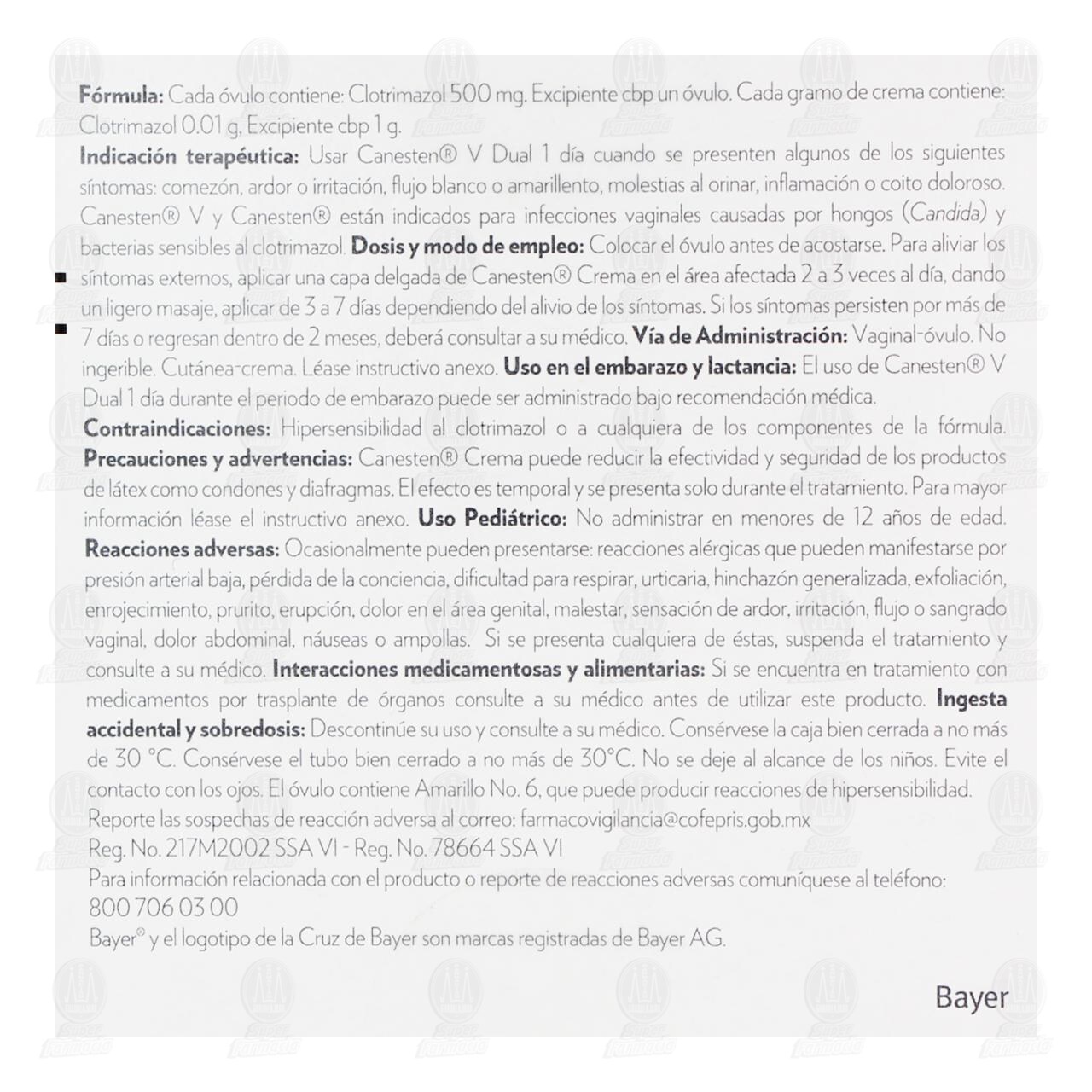 Canesten V Dual 1 D&iacute;a, 1 &Oacute;vulo y Crema. image number 2