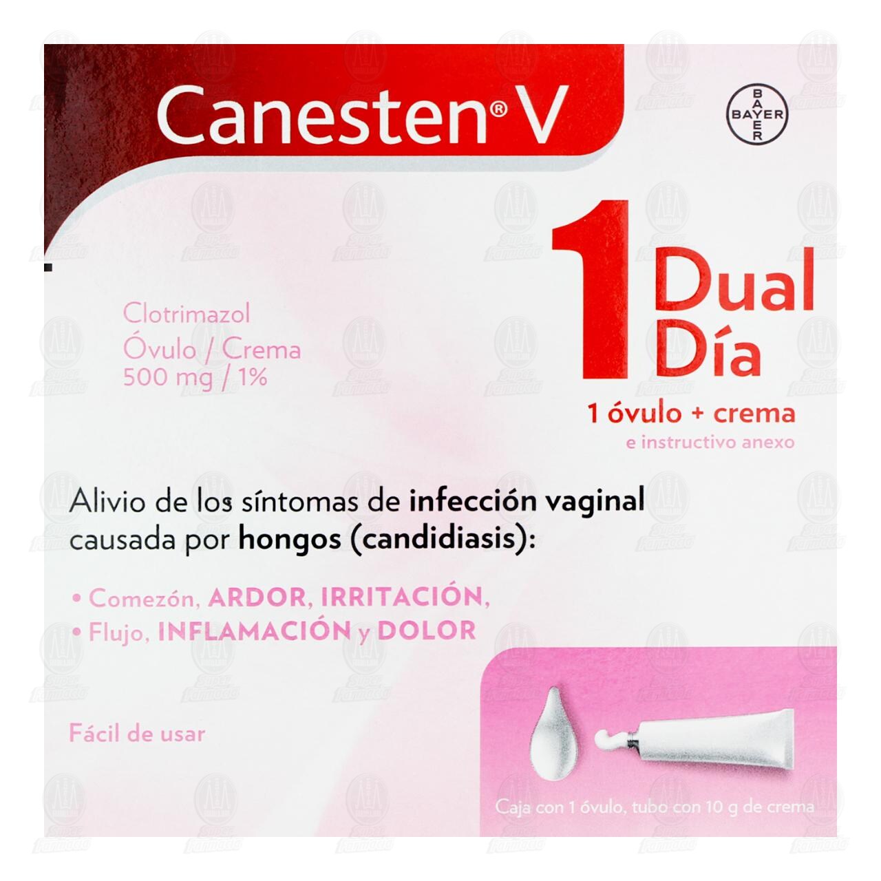 Canesten V Dual 1 D&iacute;a, 1 &Oacute;vulo y Crema. image number 1
