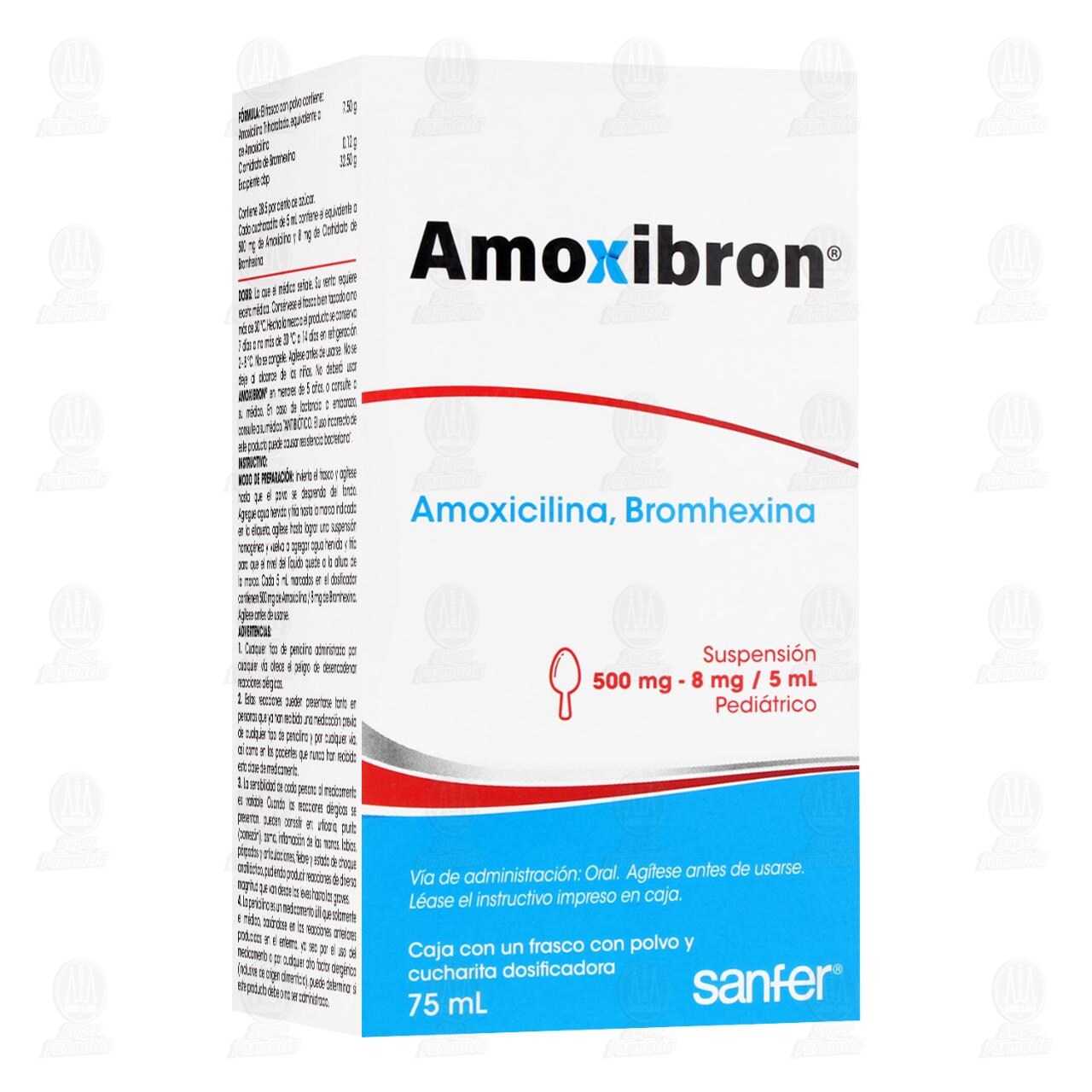 Amoxibron 500mg/8mg/5ml Suspensi&oacute;n Pedi&aacute;trica, 75 ml. image number 0