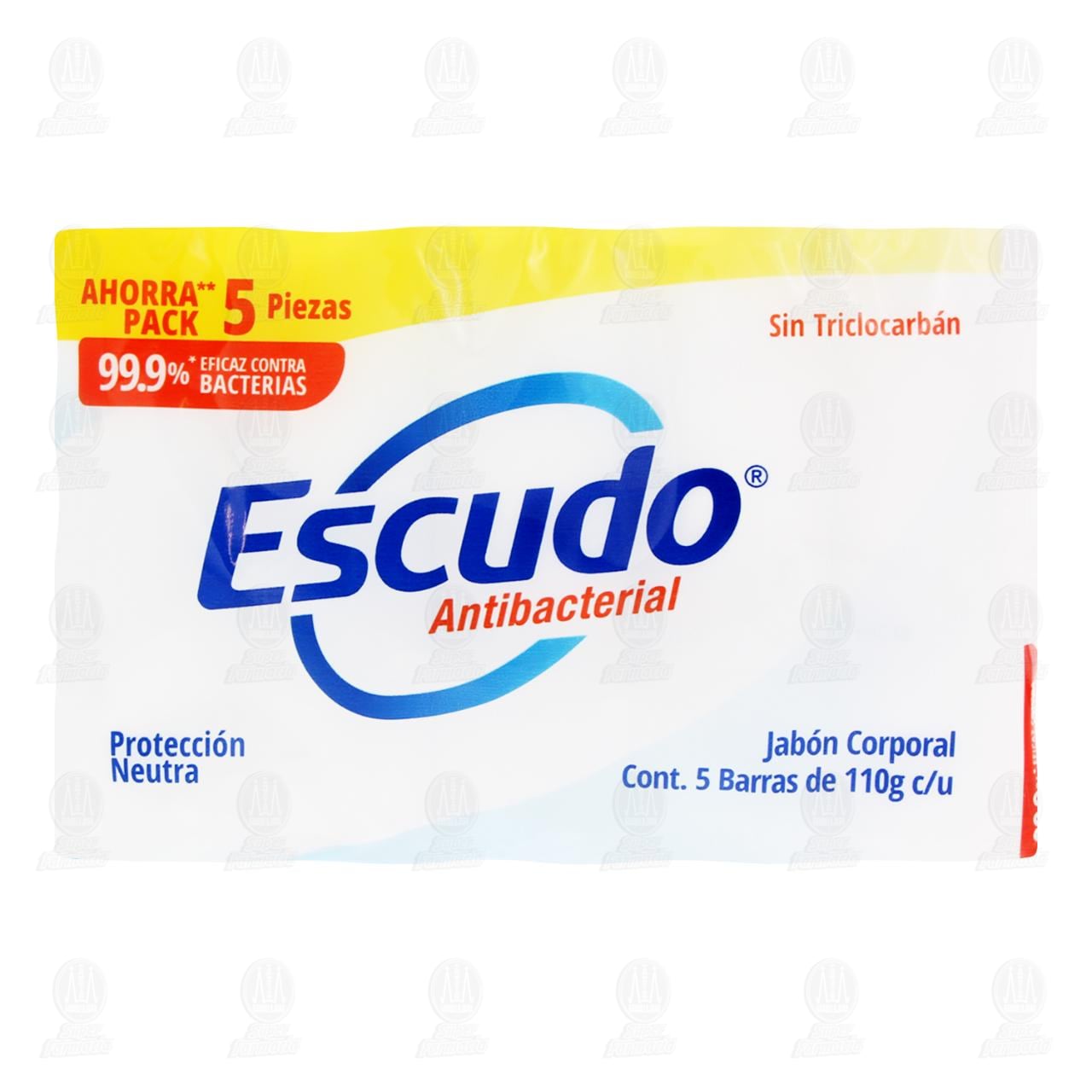 Jabón Corporal Escudo Antibacterial Protección Neutra, 5 pzas. image number 1