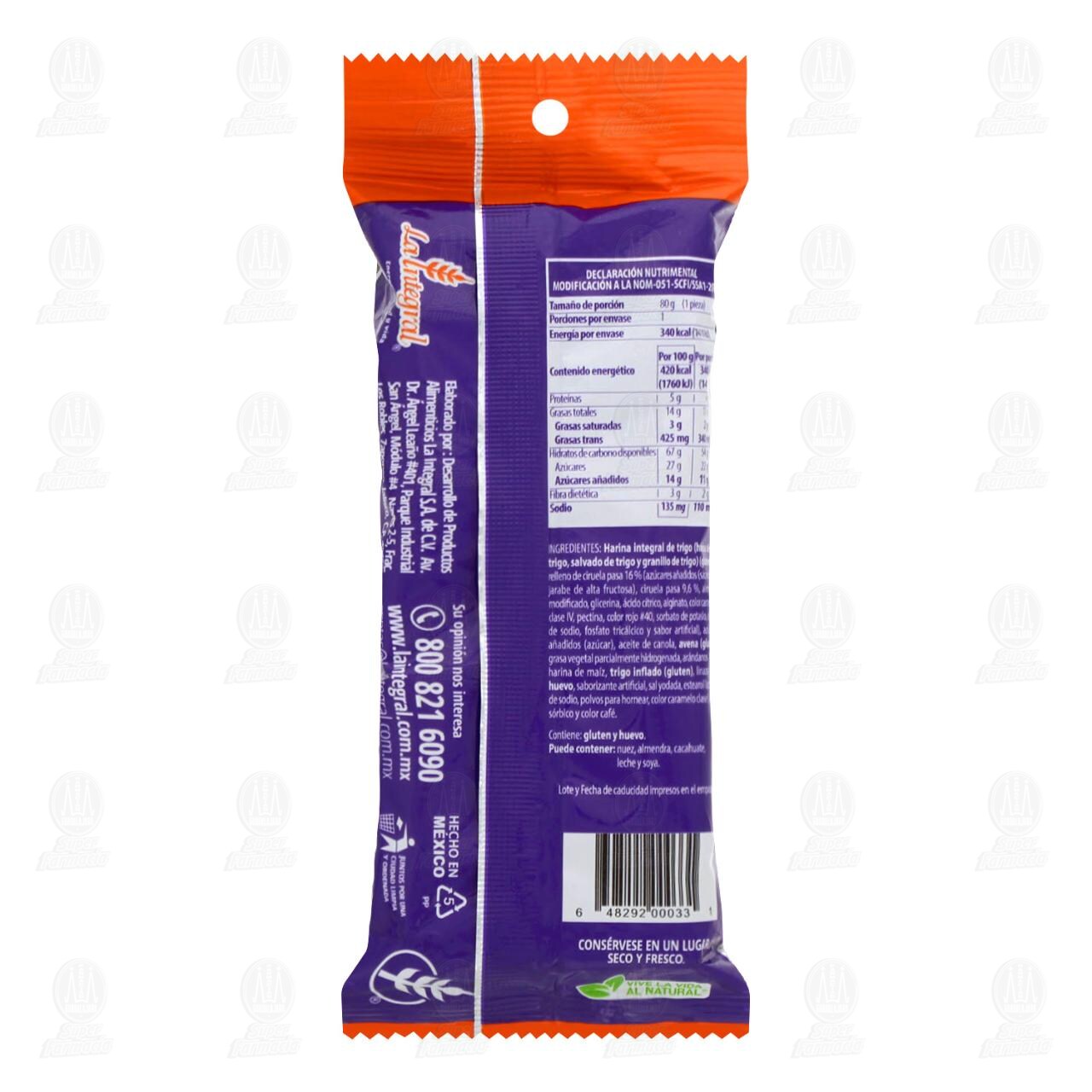 Barra La Integral SlimBar con Linaza y Ar&aacute;ndano, 80 gr. image number 1