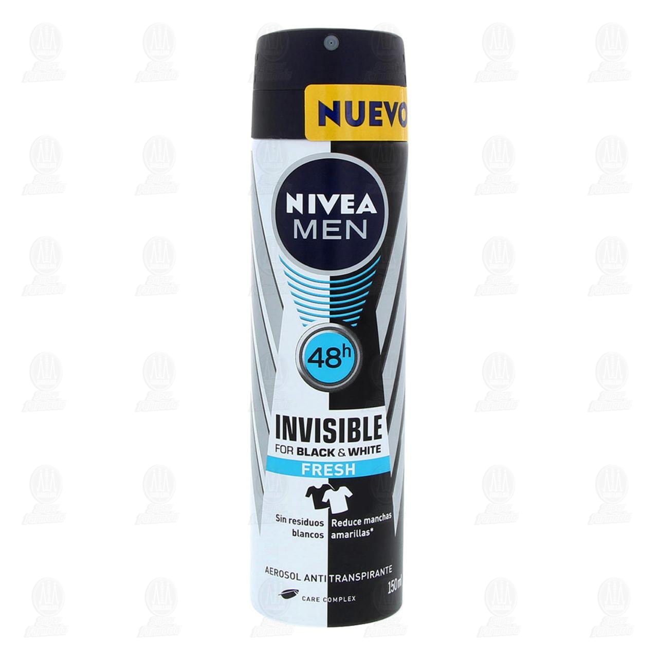 Nivea Men Desodorante Antitranspirante Hombre Invisible Black & White Fresh Spray, 150ml. image number 1