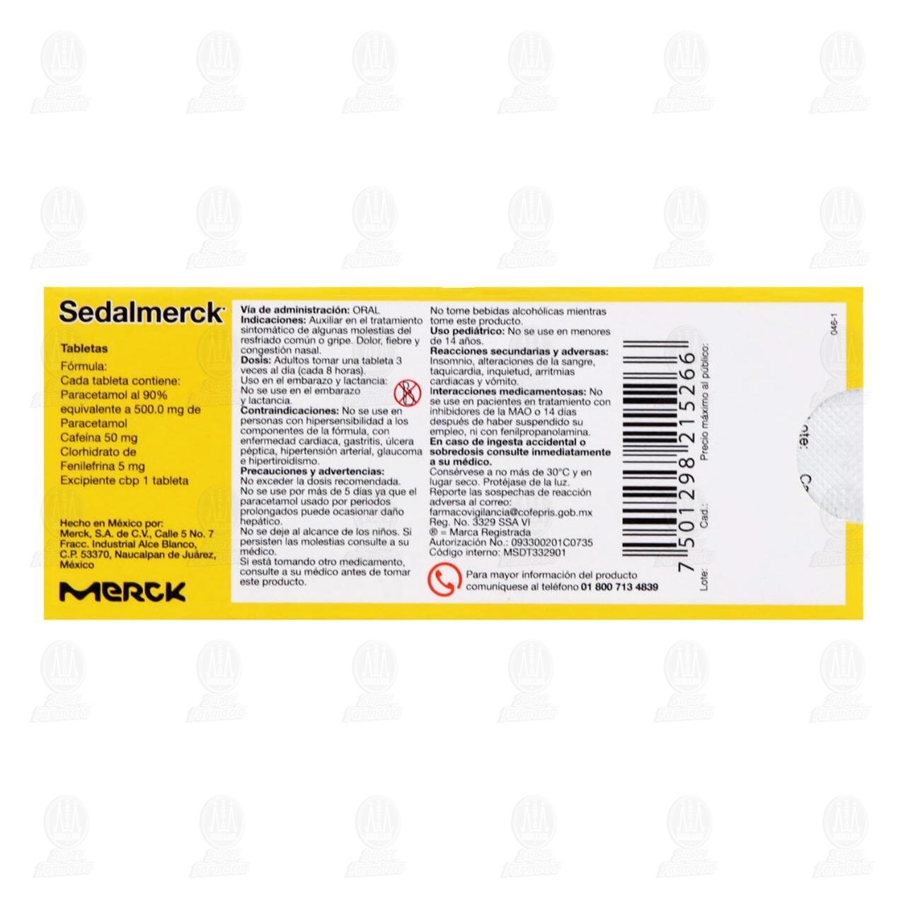 Sedalmerck, 10 Tabletas. image number 1
