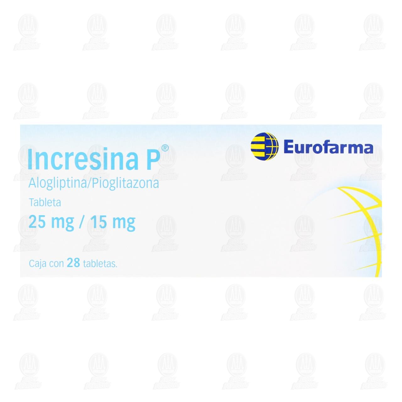 Incresina P 25mg/15mg, 28 Tabletas. image number 1