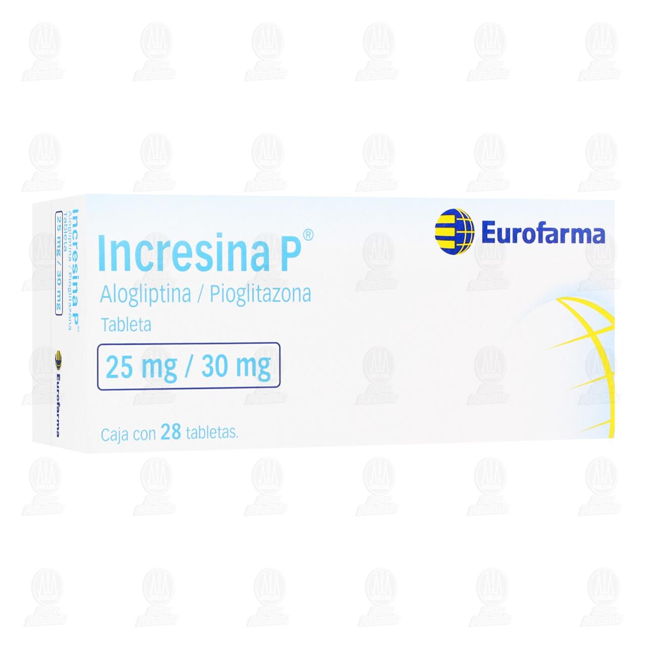 Incresina P 25mg/30mg, 28 Tabletas. image number 0