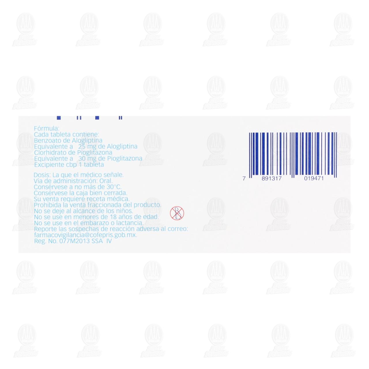 Incresina P 25mg/30mg, 28 Tabletas. image number 2