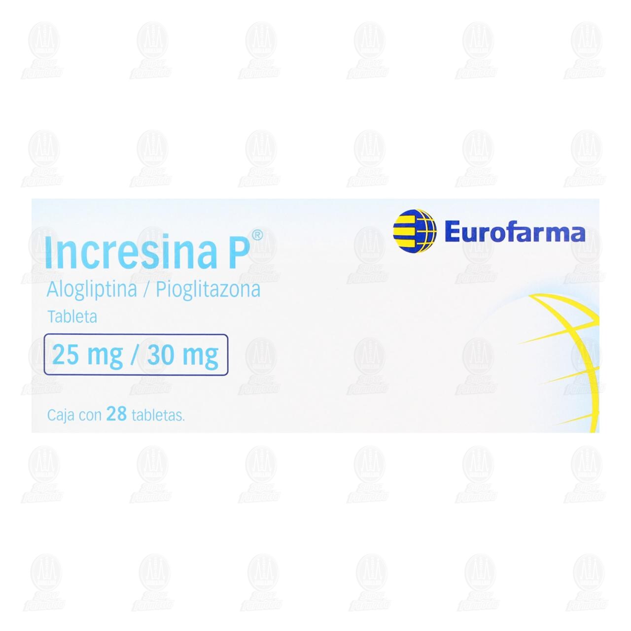 Incresina P 25mg/30mg, 28 Tabletas. image number 1
