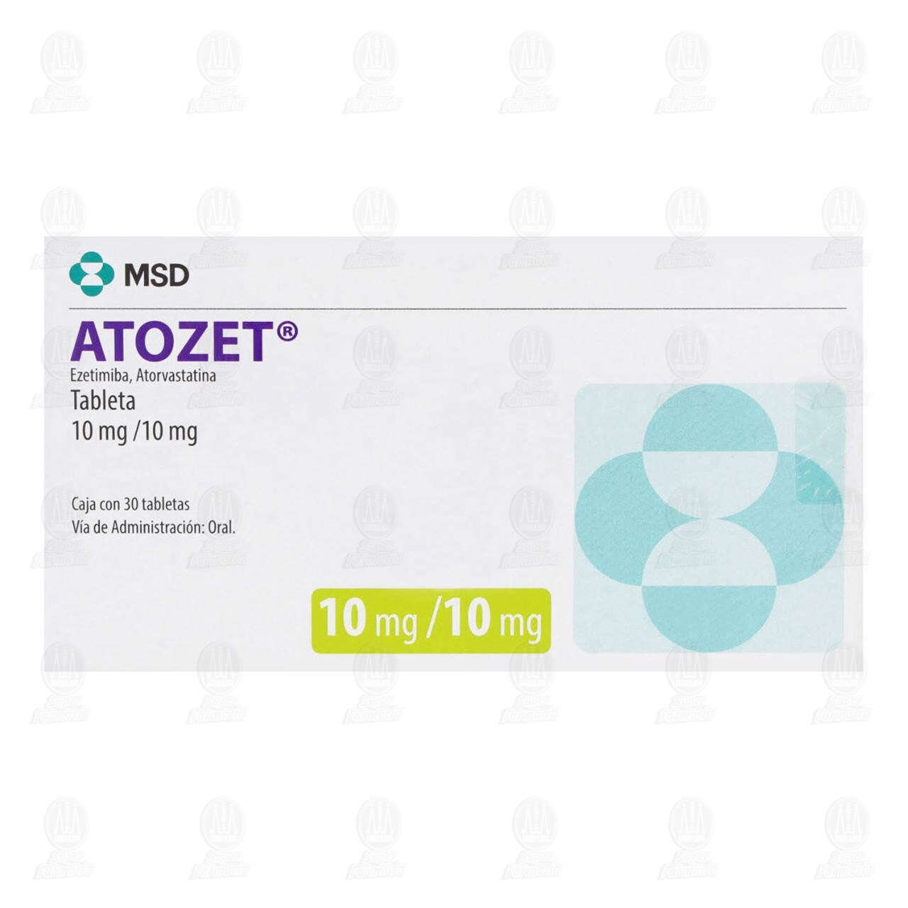 Atozet 10mg/10mg, 30 Tabletas. image number 1