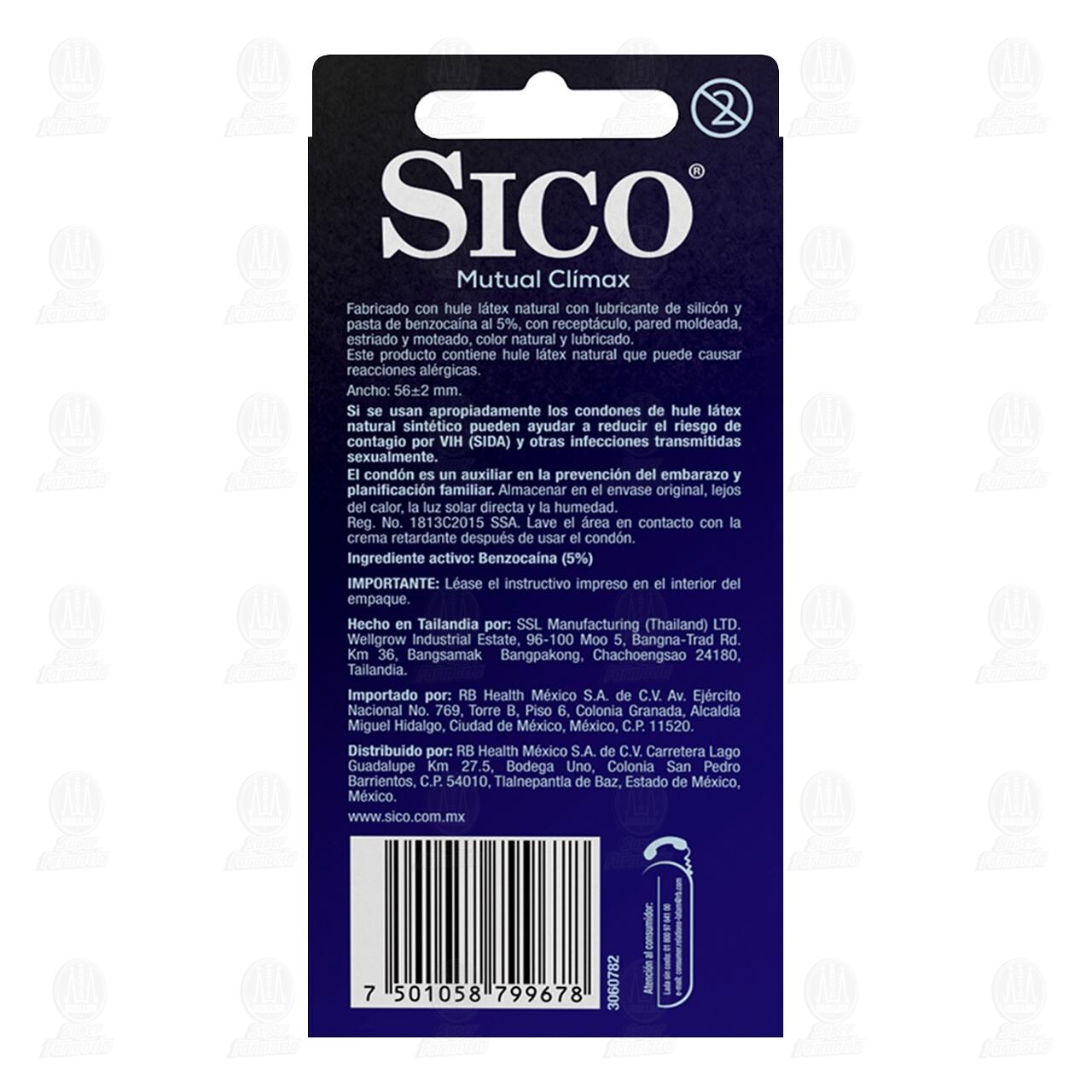 Sico Clímax Mutuo, 9 Condones de Látex. image number 1