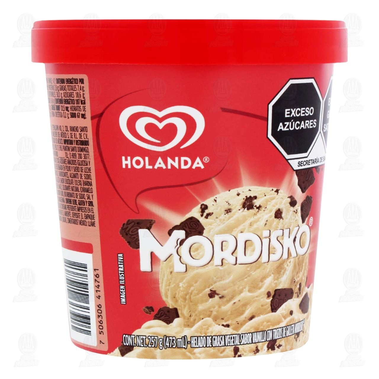 Helado Holanda Mordisko, 473 ml.