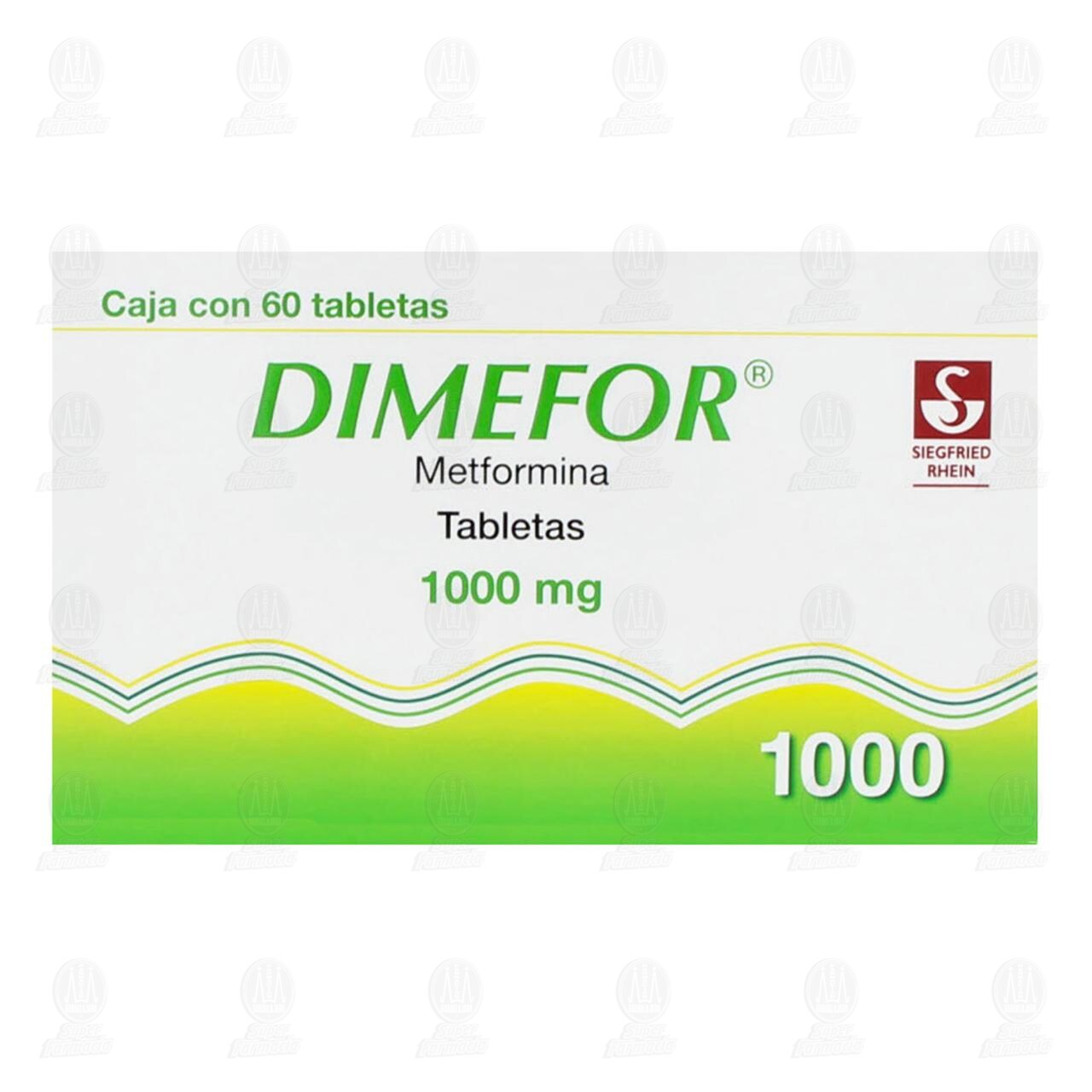 Dimefor 1000 mg, 60 Tabletas. image number 1