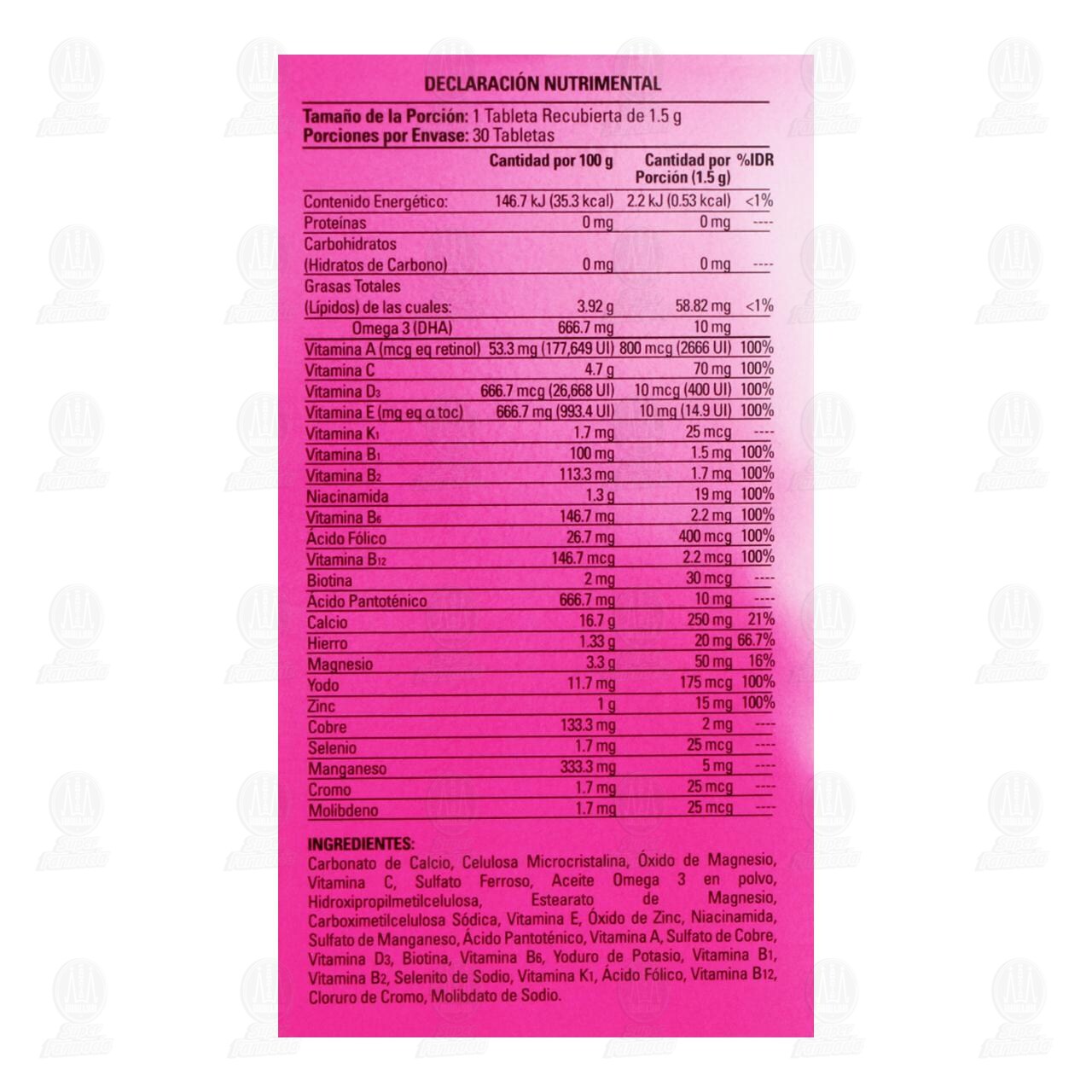 Complement Balance Pro Prenat, 30 Tabletas. image number 2