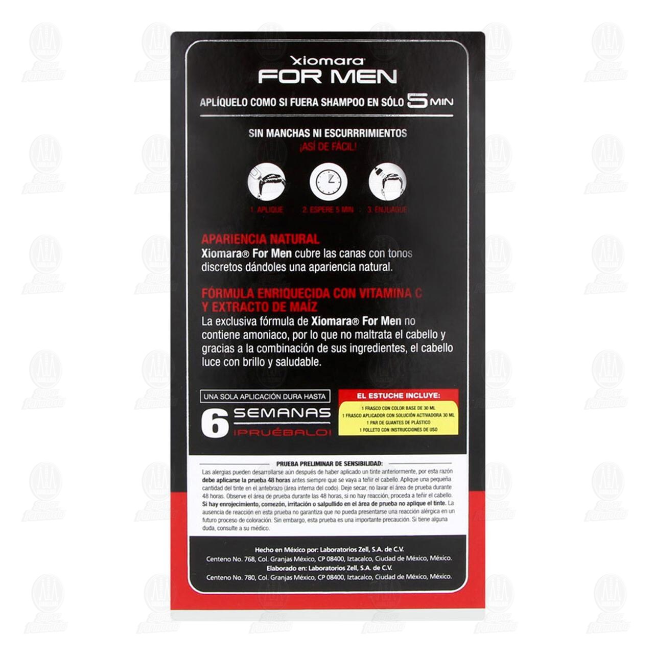 Tinte Shampoo Xiomara For Men Color Negro, 1 pz. image number 2