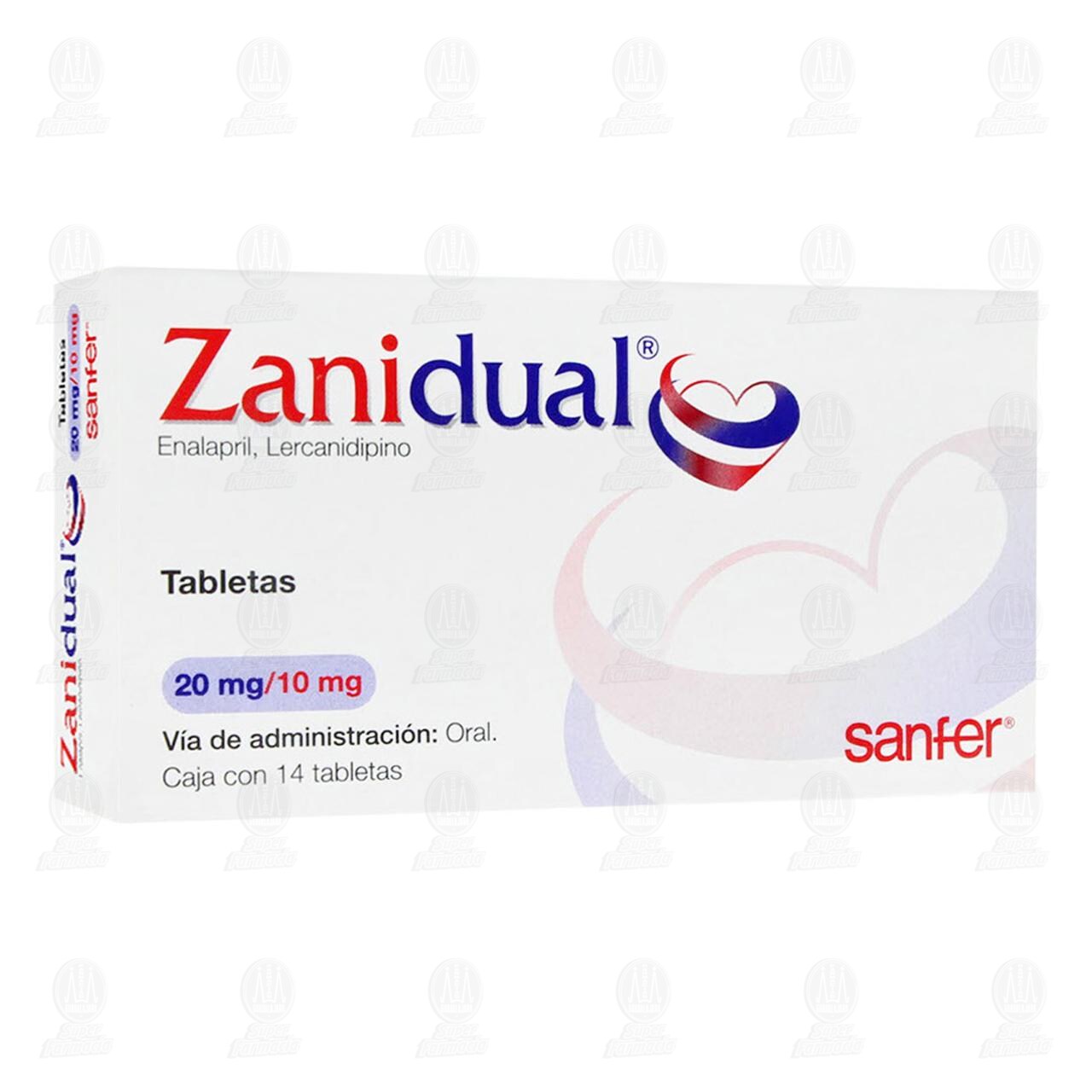 Zanidual 20mg/10mg, 14 Tabletas. image number 0