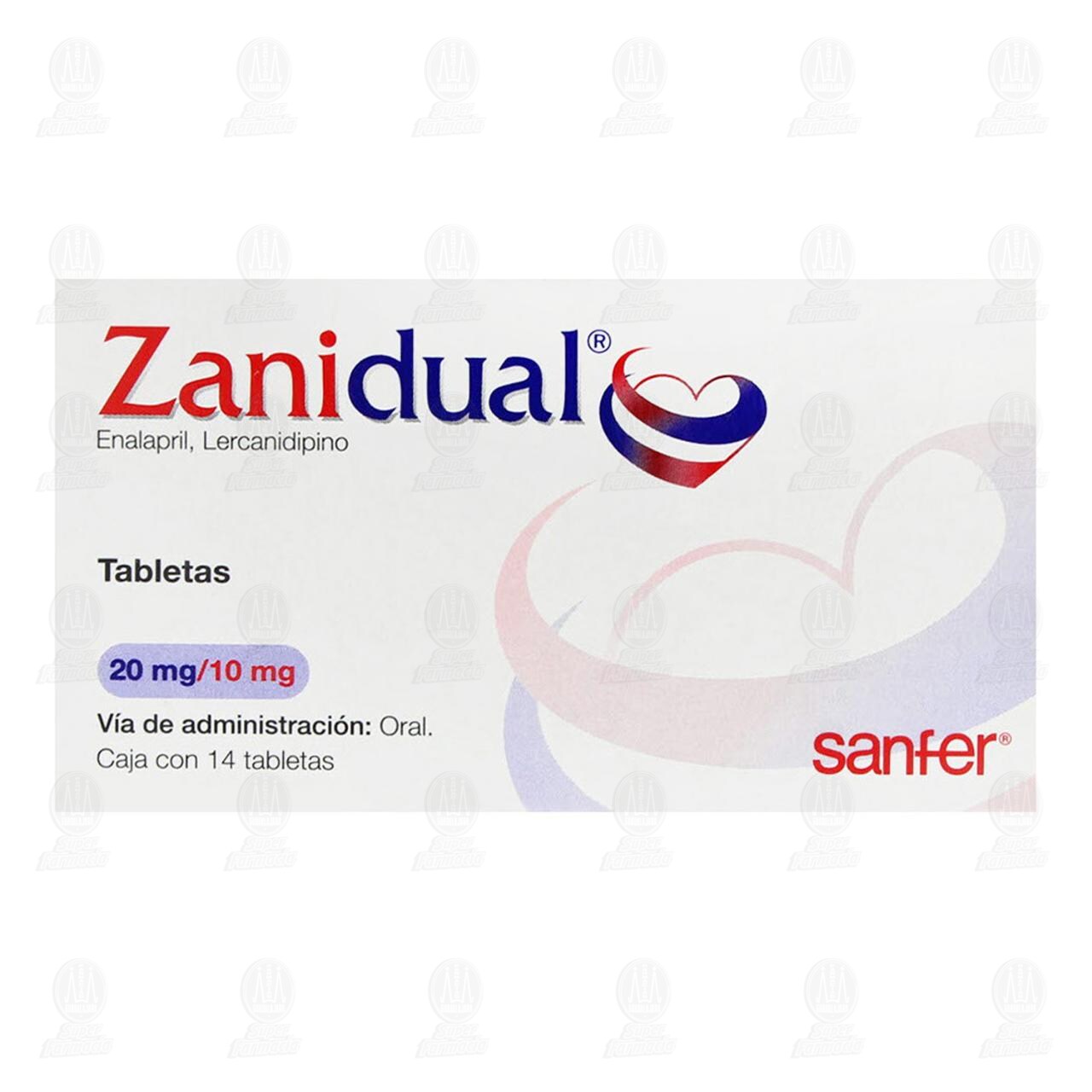 Zanidual 20mg/10mg, 14 Tabletas. image number 1