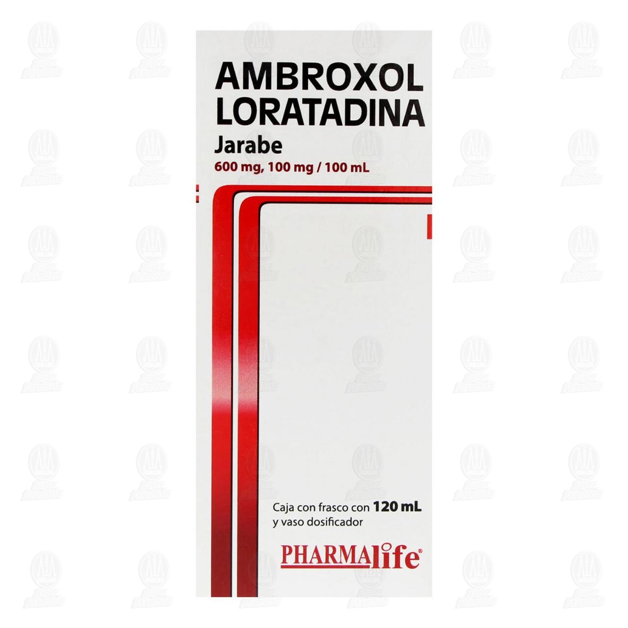 Ambroxol/Loratadina Jarabe 600mg/100mg/100ml, 120 ml Pharmalife. image number 1