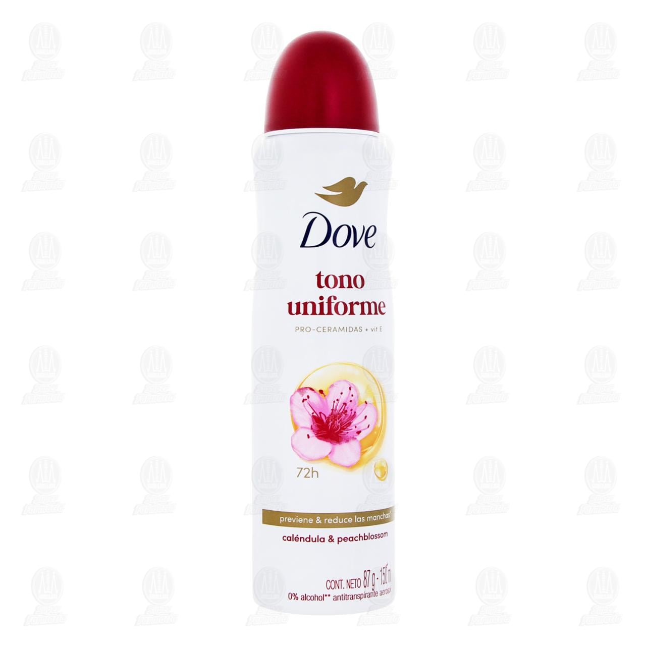 Antitranspirante Dove Tono Uniforme Cal&eacute;ndula & Peach Blossom en Aerosol, 150 ml. image number 0