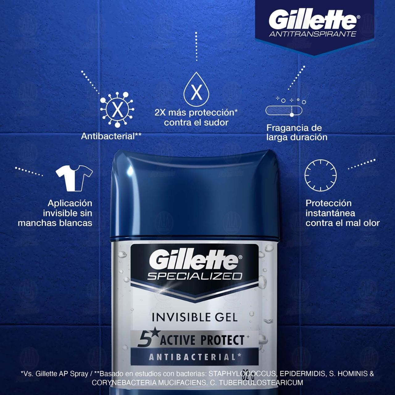 Antitranspirante Gillette Clear Antibacterial en Gel, 82 gr. image number 2