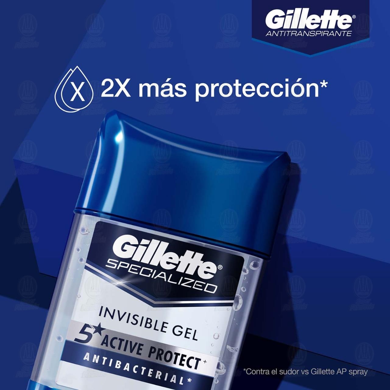 Antitranspirante Gillette Clear Antibacterial en Gel, 82 gr. image number 3