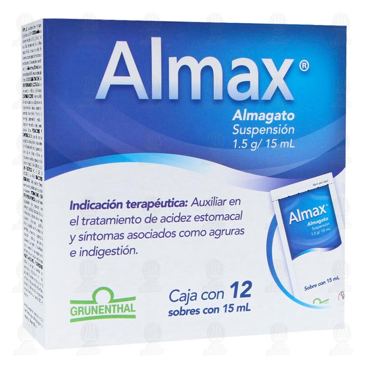 Almax 1.5 gr Suspensi&oacute;n, 12 Sobres de 15 ml c/u. image number 0