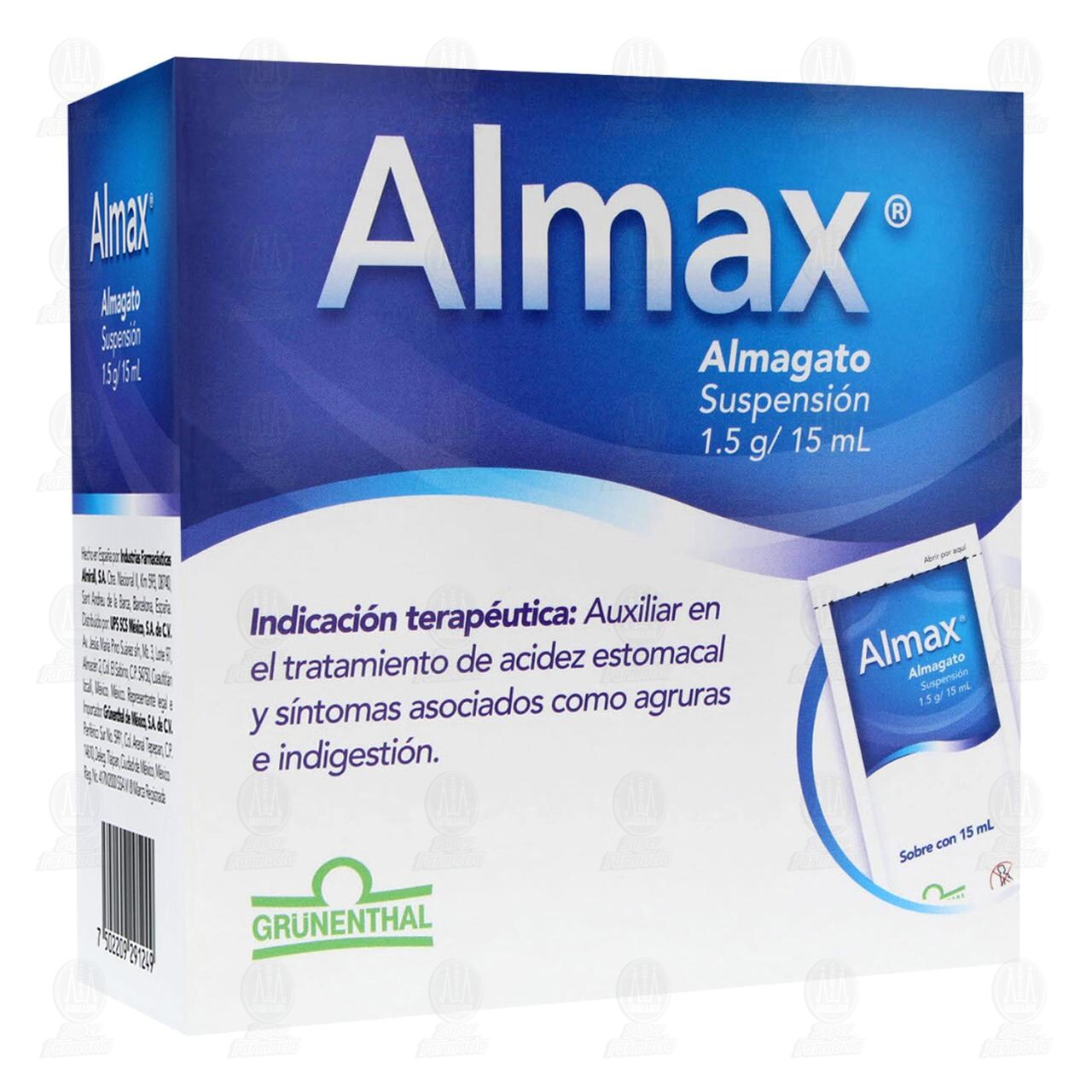Almax 1.5 gr Suspensión, 24 Sobres de 15 ml c/u. image number 0