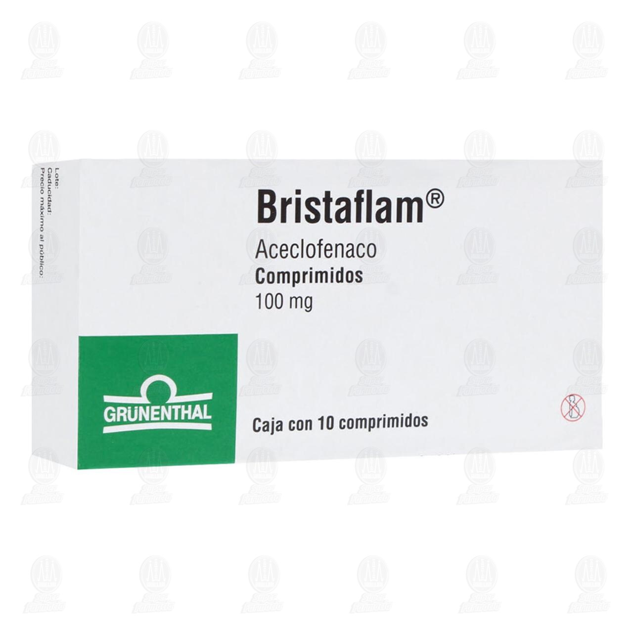 Bristaflam 100 mg, 10 Comprimidos. image number 0