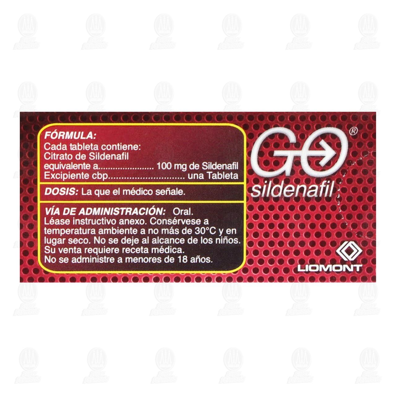 Go 100 mg, 4 Tabletas. image number 2