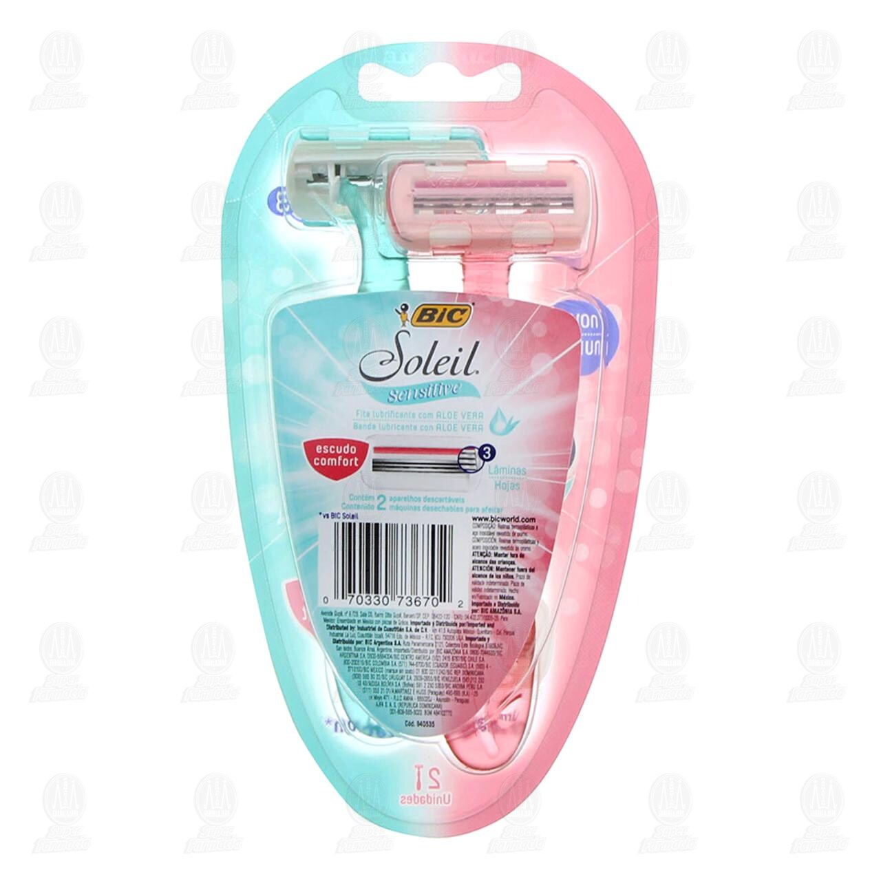 M&aacute;quinas para Afeitar Bic Soleil Sensitive Desechables, 2 pzas. image number 1