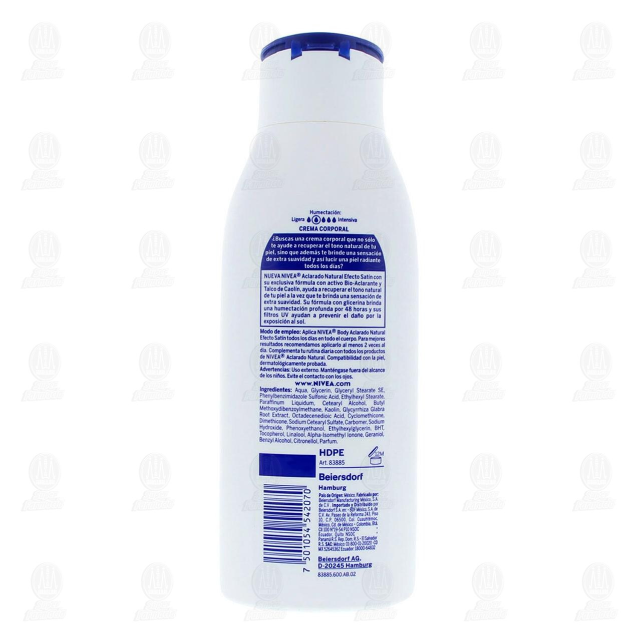Nivea Crema Corporal Hidratante Efecto Satín Todo Tipo de Piel, 400ml. image number 2