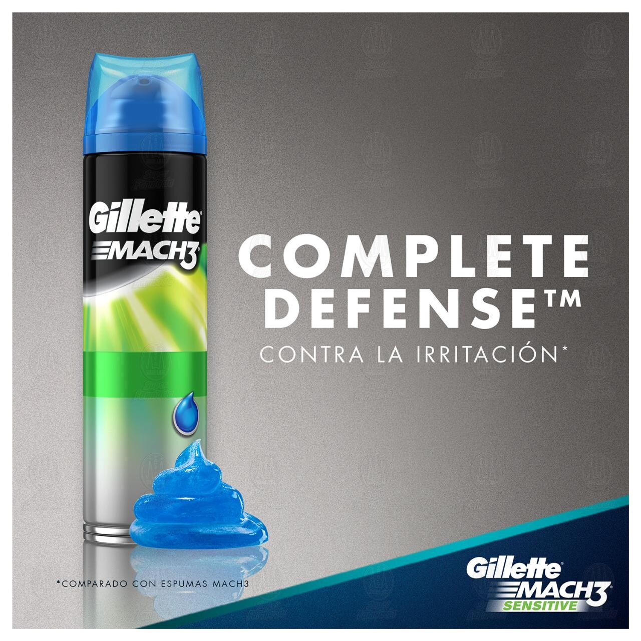 Pack Gel para Afeitar Gillette Mach3 Complete Defense Sensitive, 2 pzas de 200 ml c/u. image number 2