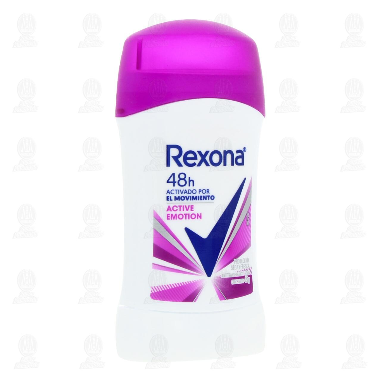 Antitranspirante Rexona Active Emotion Dry en Barra, 45 gr.