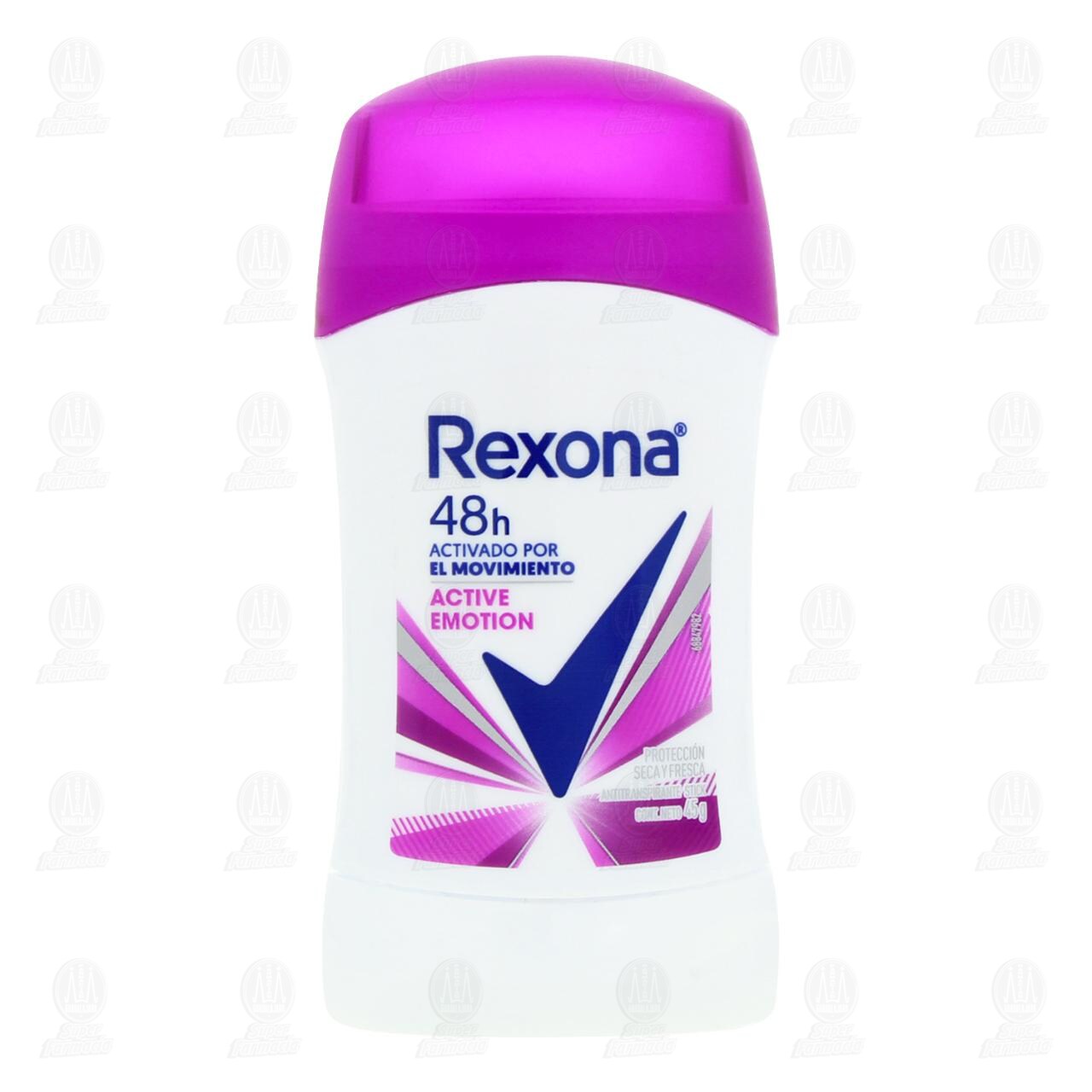 Antitranspirante Rexona Active Emotion Dry en Barra, 45 gr. image number 1