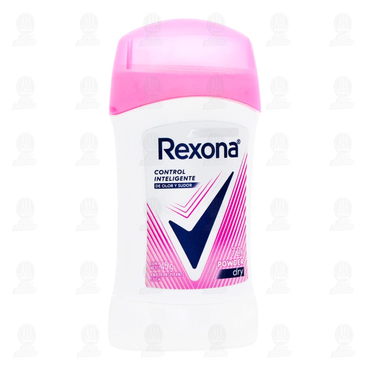 Antitranspirante Rexona Powder Dry en Barra, 45 gr.