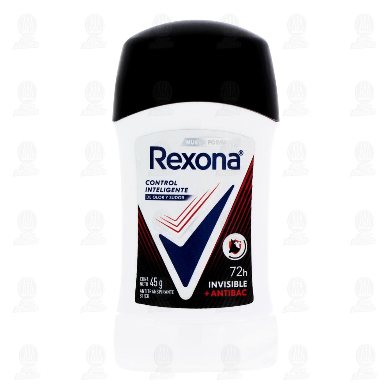 Antitranspirante Rexona Invisible + Antibac en Barra, 45 gr. image number 1