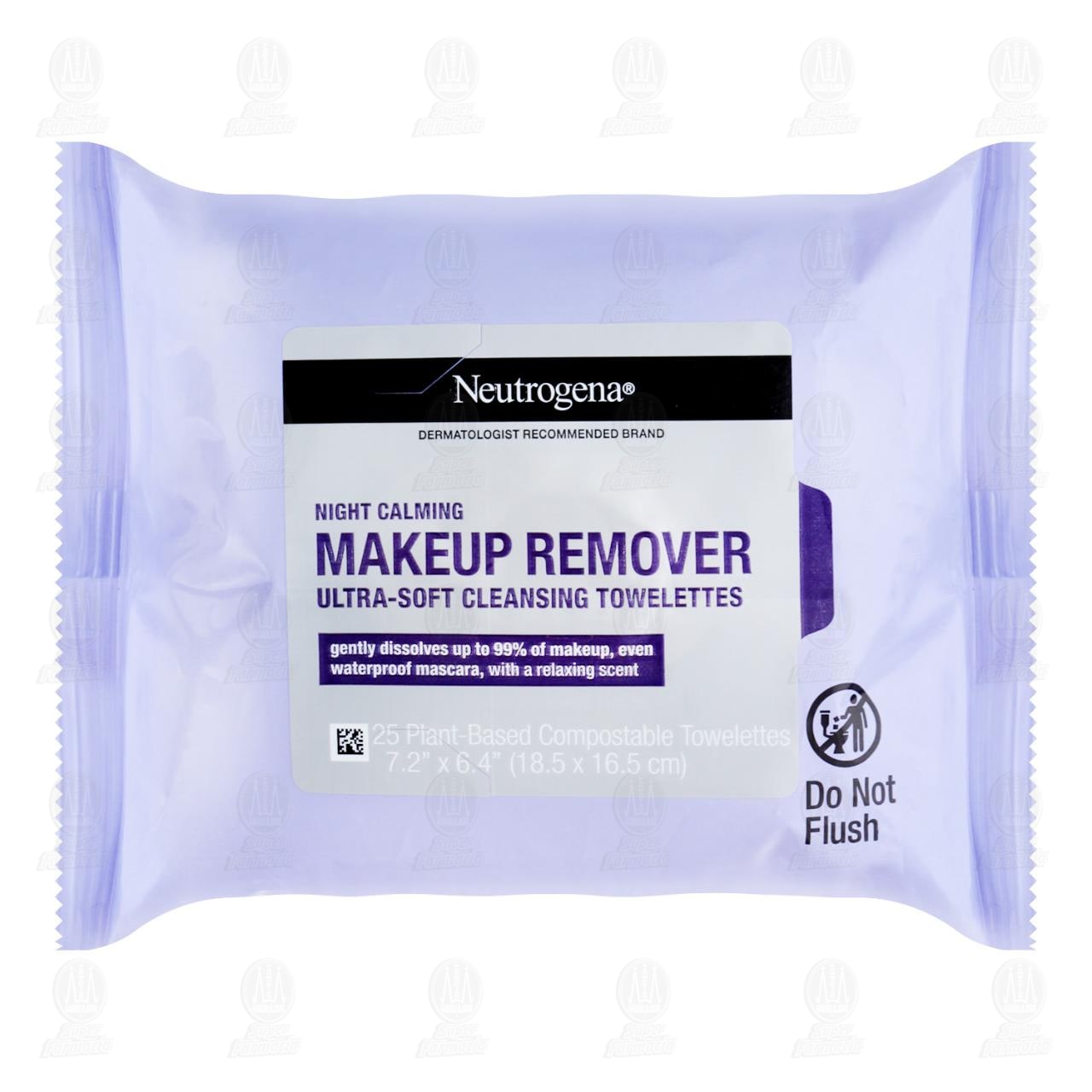 Toallitas Desmaquillantes Neutrogena Night Calming, 25 pzas.