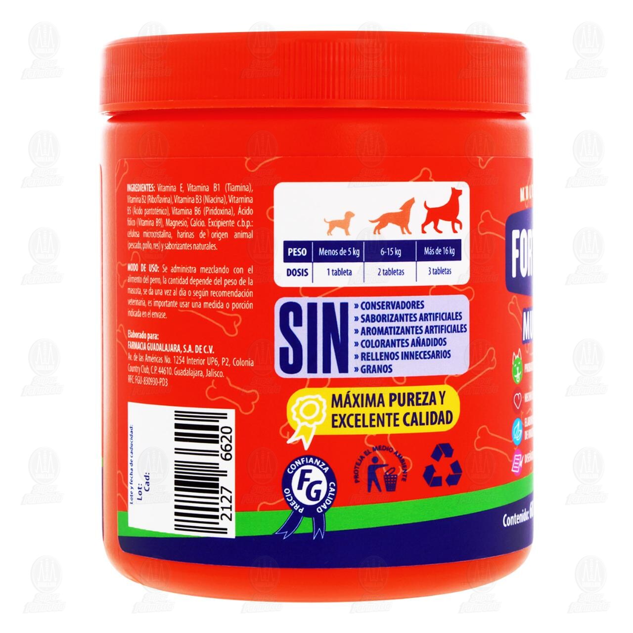 Multivitam&iacute;nico Forty Dog Multi Barks para Perro, 60 Tabletas Masticables. image number 2