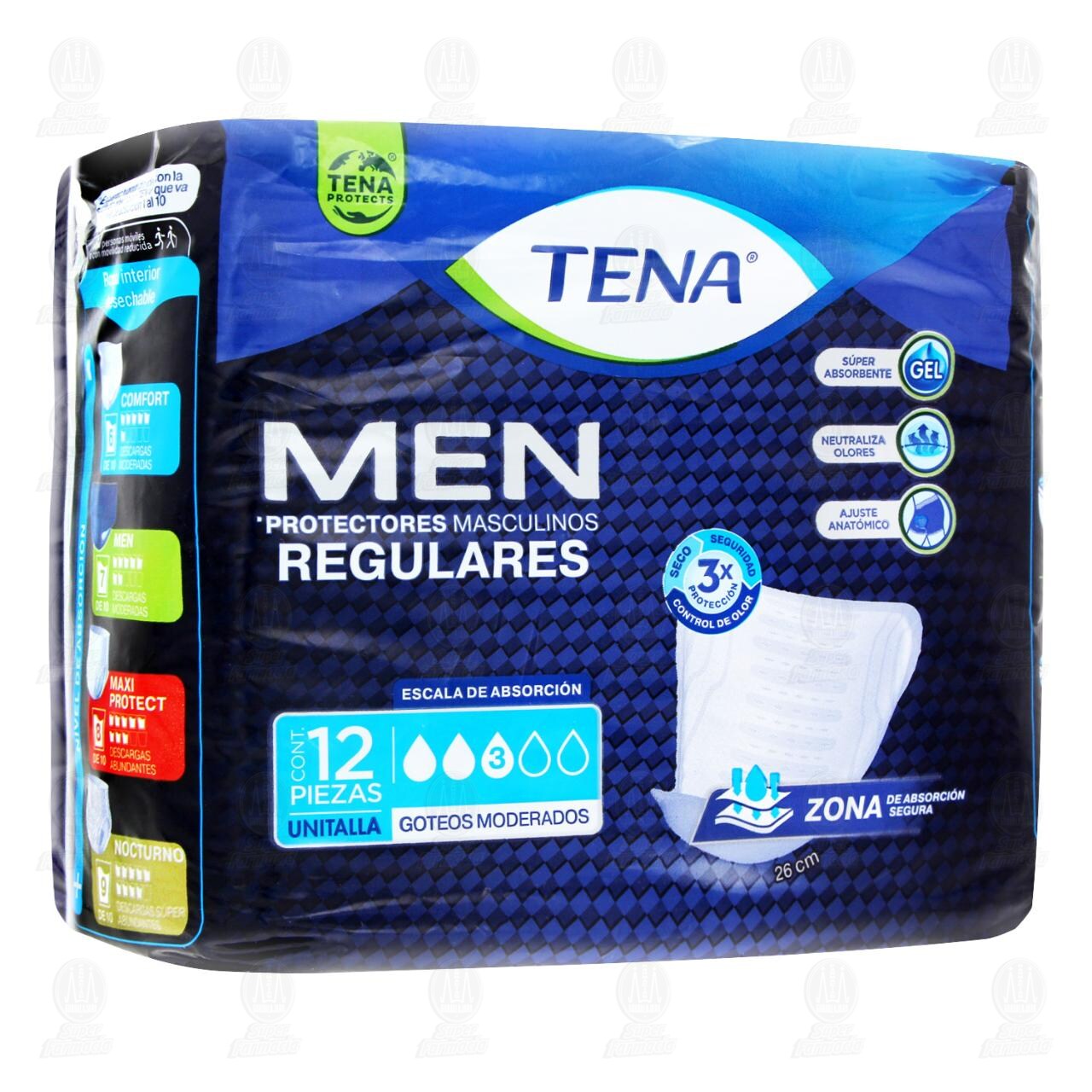 Protector Masculino de Incontinencia Tena Men, 12 pzas.